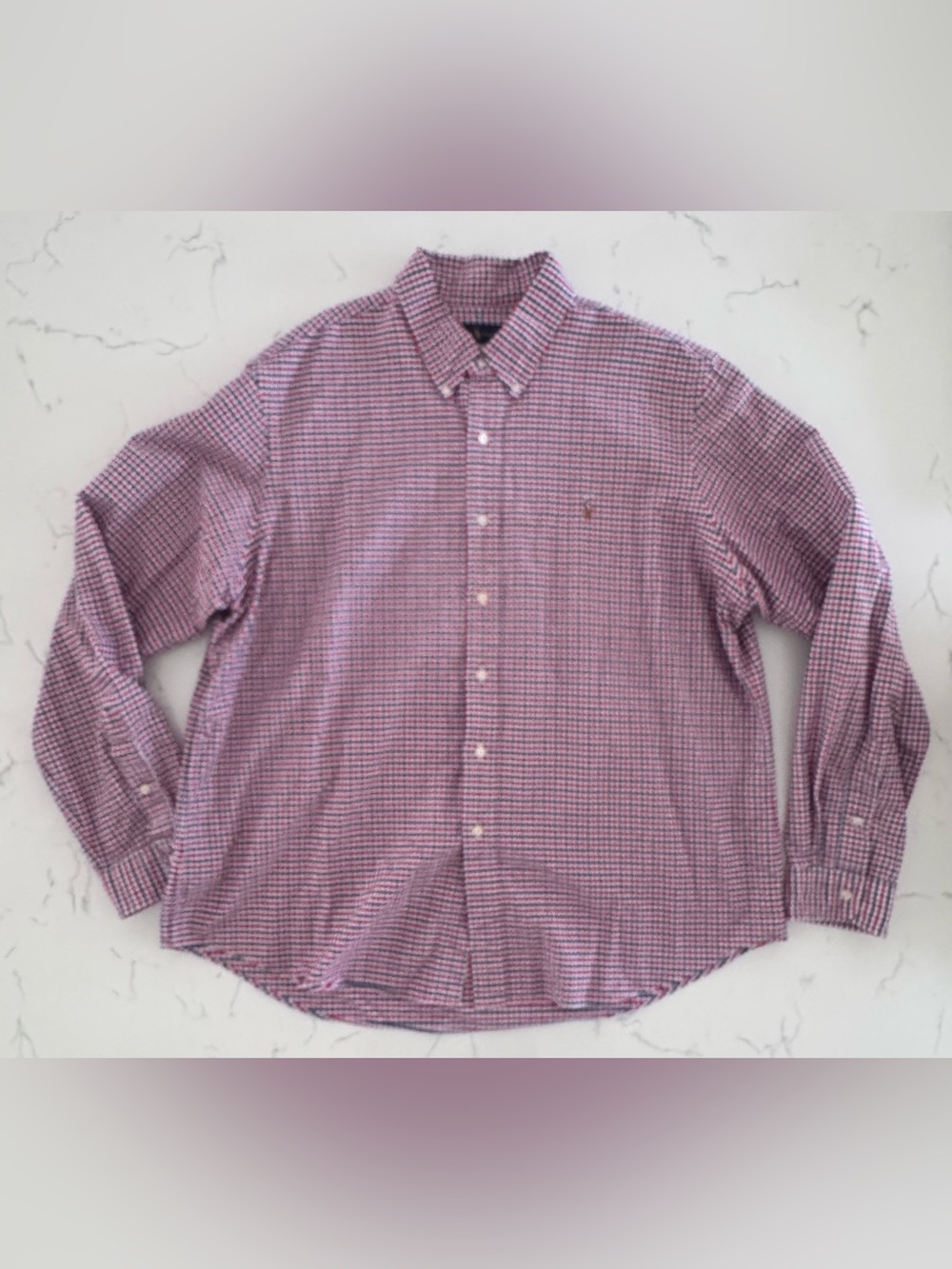 Polo Ralph Lauren XXL Red White Blue Gingham Cotton Button Down Shirt